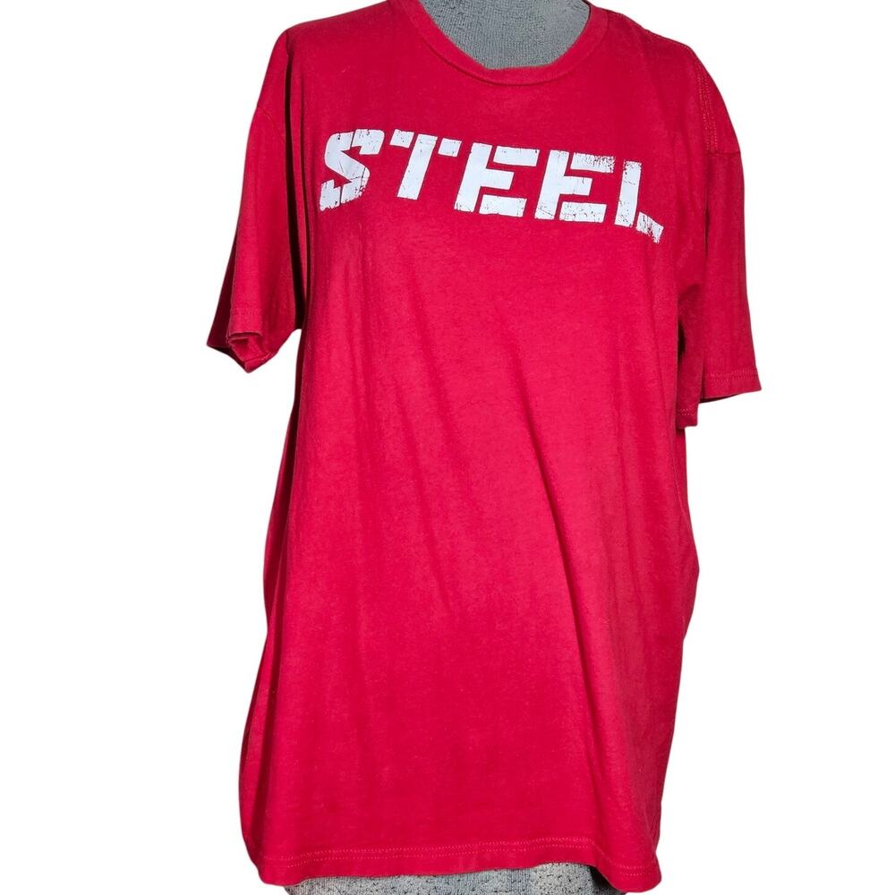 Red Steel Cotton Tee Size XL